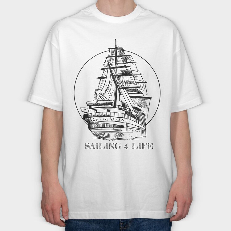 Sailing Boat, Tricou Oversize Barbati (Unisex)