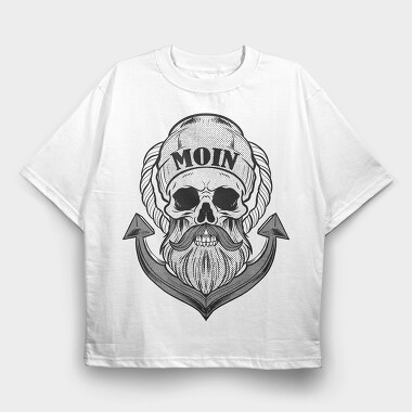 Sailor Skull, Tricou Oversize Barbati (Unisex)
