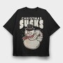 Christmas Sucks Snowman, Tricou Oversize Barbati (Unisex)