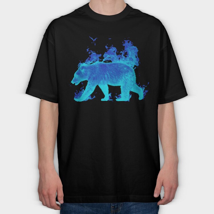 Fire Bear, Tricou Oversize Barbati (Unisex)