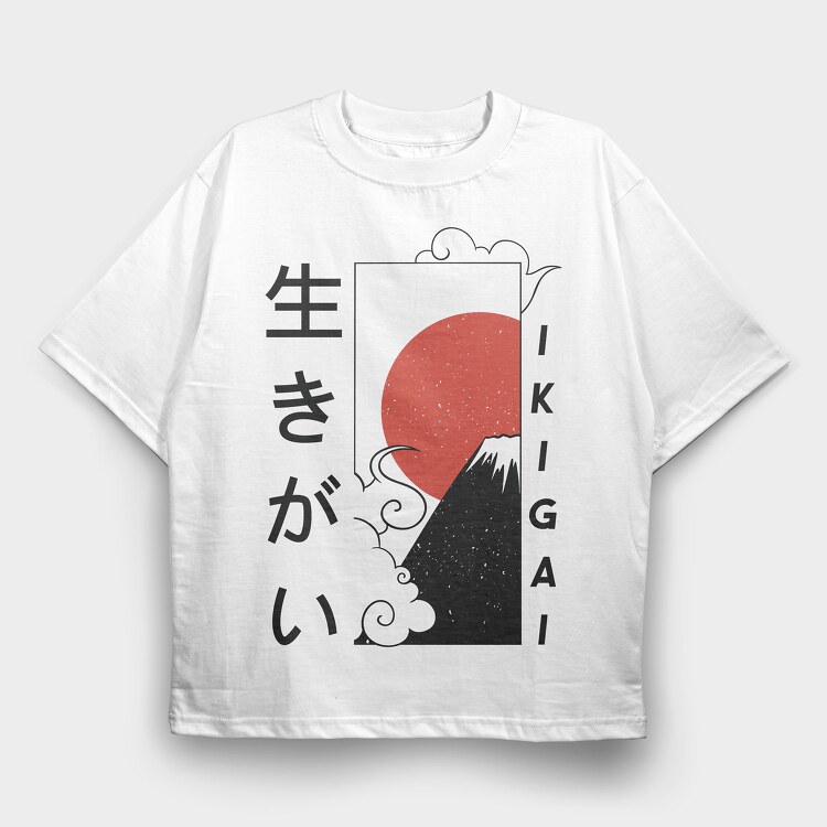 Ikigai, Tricou Oversize Barbati (Unisex)