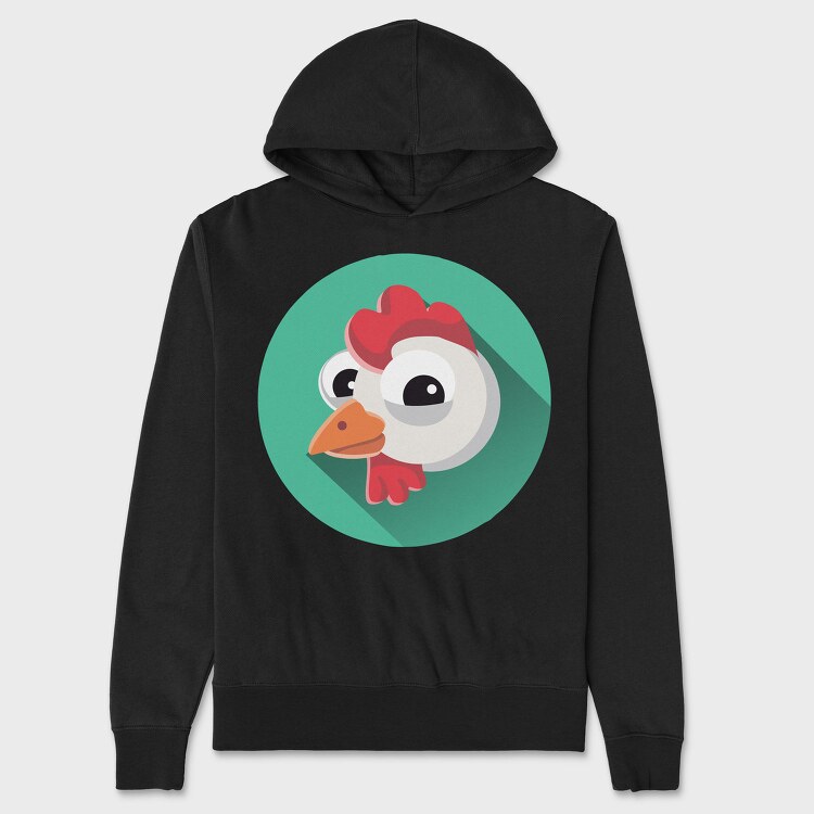 Chicken Icon Art, Hanorac Oversize Barbati (Unisex)