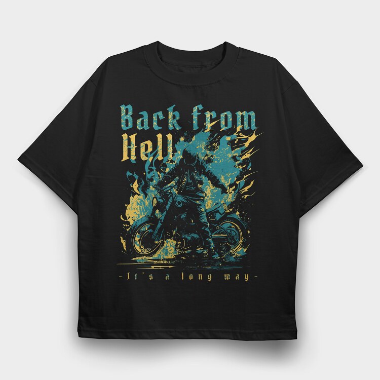 Back From Hell Motorbike, Tricou Oversize Barbati (Unisex)