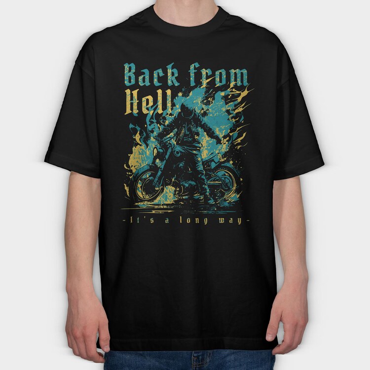 Back From Hell Motorbike, Tricou Oversize Barbati (Unisex)