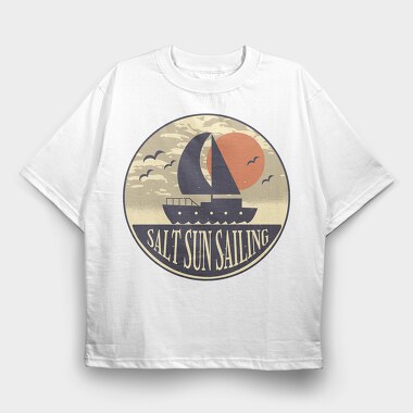 Salt Sun Sailing Boat, Tricou Oversize Barbati (Unisex)
