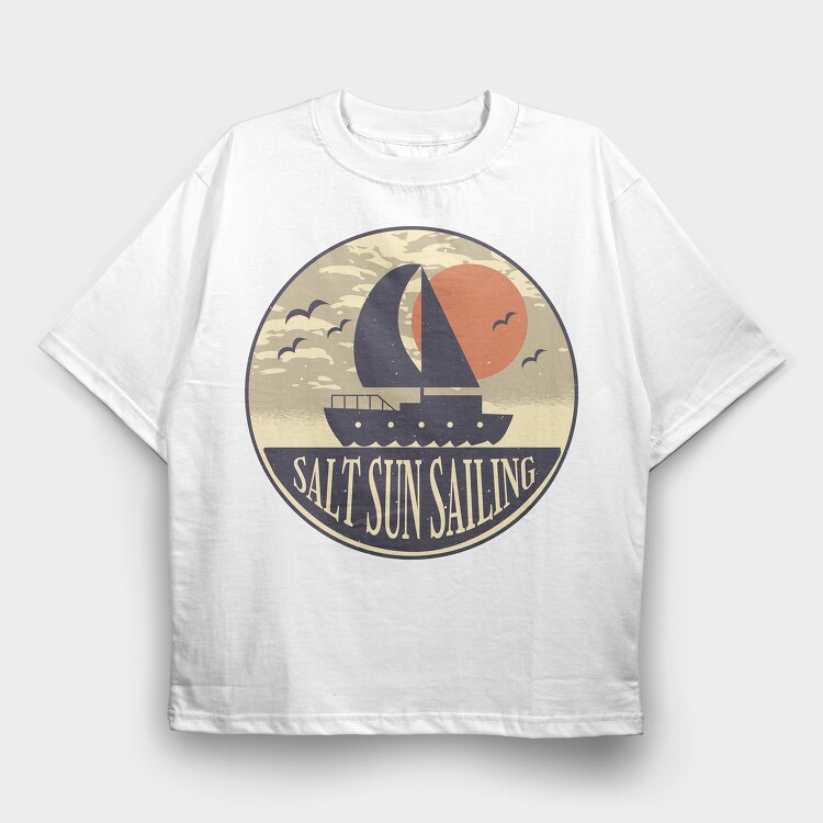 Salt Sun Sailing Boat, Tricou Oversize Barbati (Unisex)