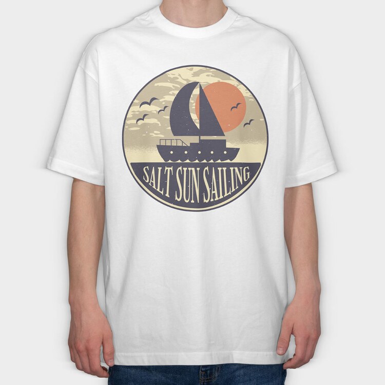 Salt Sun Sailing Boat, Tricou Oversize Barbati (Unisex)