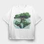 Tree Waterfall, Tricou Oversize Barbati (Unisex)
