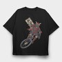 Samurai Biker, Tricou Oversize Barbati (Unisex)