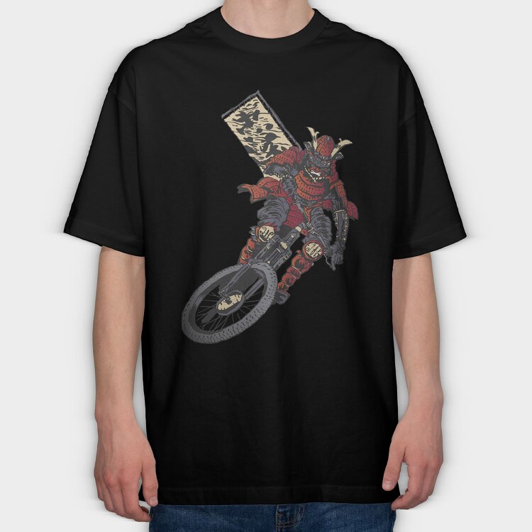 Samurai Biker, Tricou Oversize Barbati (Unisex)