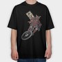 Samurai Biker, Tricou Oversize Barbati (Unisex)