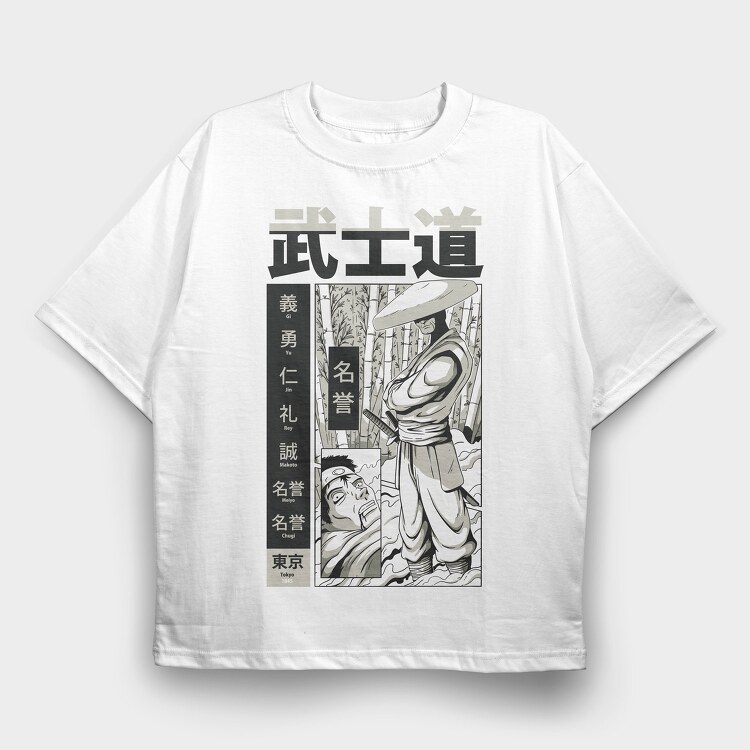 Samurai Bushido 1, Tricou Oversize Barbati (Unisex)