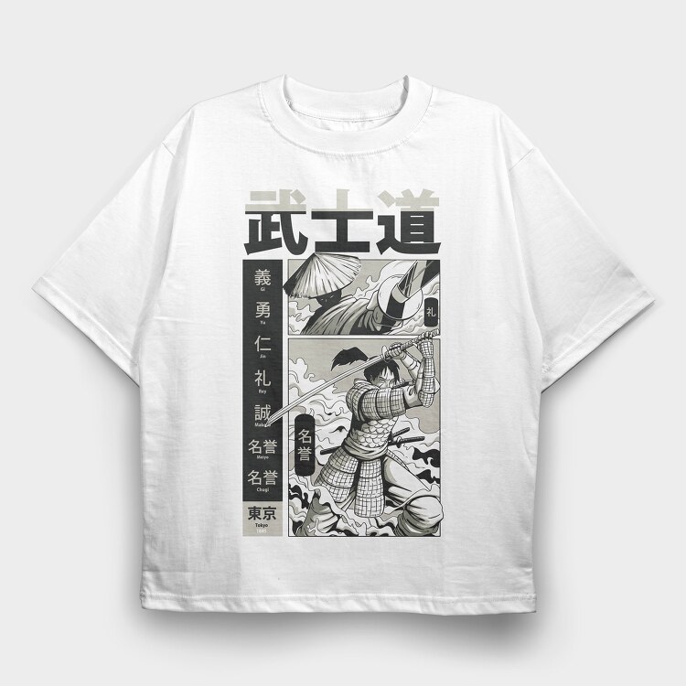 Samurai Bushido 2, Tricou Oversize Barbati (Unisex)