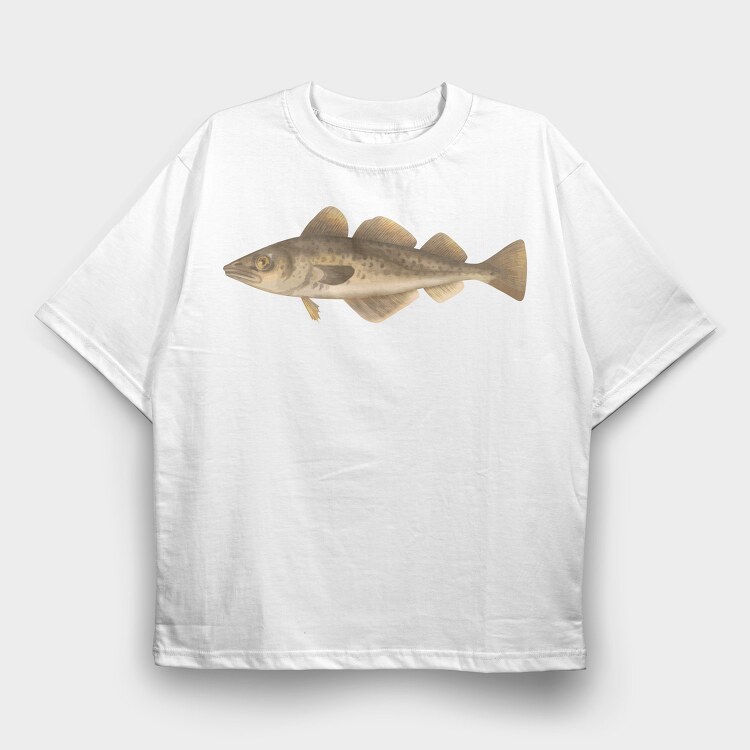Fish Gadus Morhua, Tricou Oversize Barbati (Unisex)