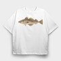 Fish Gadus Morhua, Tricou Oversize Barbati (Unisex)