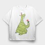 Christmas Tree Llama, Tricou Oversize Barbati (Unisex)