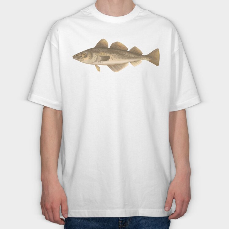 Fish Gadus Morhua, Tricou Oversize Barbati (Unisex)