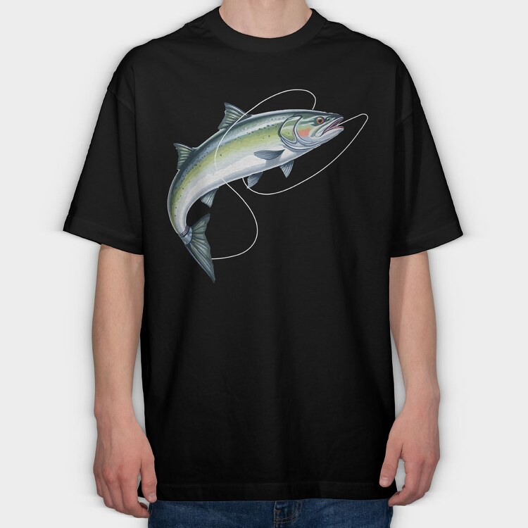 Fish Illustration 2, Tricou Oversize Barbati (Unisex)