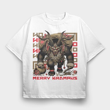Trend Merry Krampus Japanese, Tricou Oversize Barbati (Unisex)