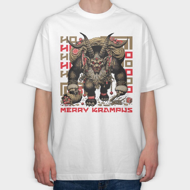 Trend Merry Krampus Japanese, Tricou Oversize Barbati (Unisex)