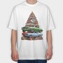 Christmas Tree Muscle Madness Cars, Tricou Oversize Barbati (Unisex)