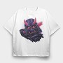 Samurai Cyberpunk Vaporwave, Tricou Oversize Barbati (Unisex)