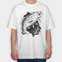 Fish Illustration, Tricou Oversize Barbati (Unisex)