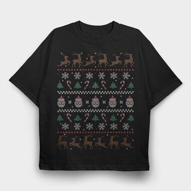 Christmas Ugly Sweater, Tricou Oversize Barbati (Unisex)