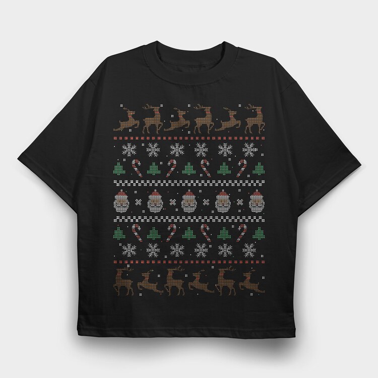 Christmas Ugly Sweater, Tricou Oversize Barbati (Unisex)