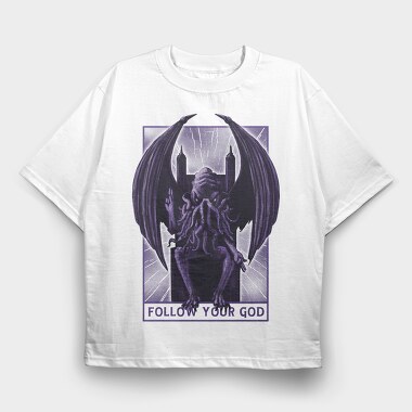 Chtulu Throne, Tricou Oversize Barbati (Unisex)