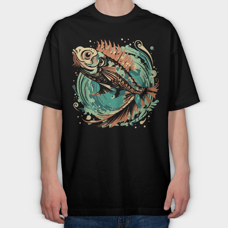 Fish Ornament, Tricou Oversize Barbati (Unisex)