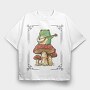 Banjo Frog on a Mushroom, Tricou Oversize Barbati (Unisex)