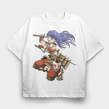 Samurai Girl, Tricou Oversize Barbati (Unisex)