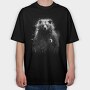 Mystic Bear Monochrome, Tricou Oversize Barbati (Unisex)