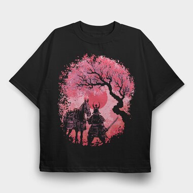 Samurai Horse Landscape, Tricou Oversize Barbati (Unisex)