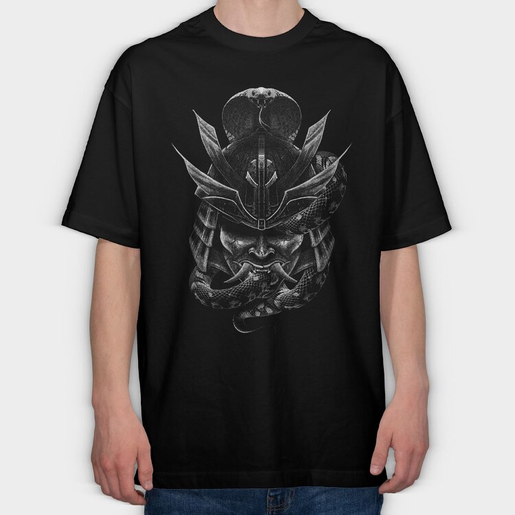 Samurai Mask Cobra, Tricou Oversize Barbati (Unisex)