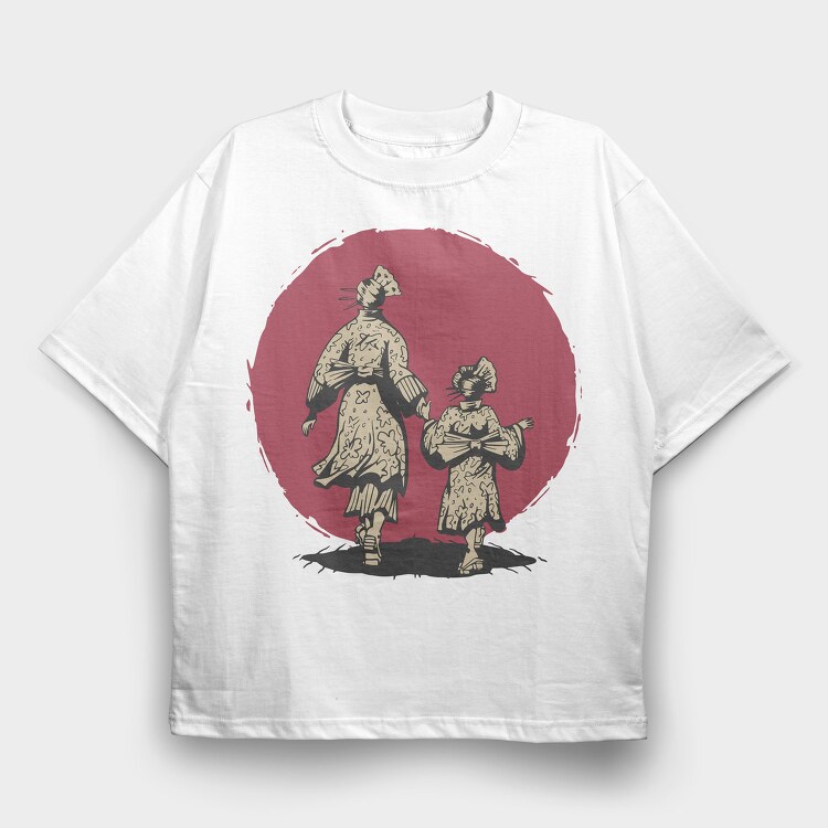 Samurai Mother, Tricou Oversize Barbati (Unisex)