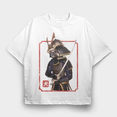 Samurai Pug, Tricou Oversize Barbati (Unisex)