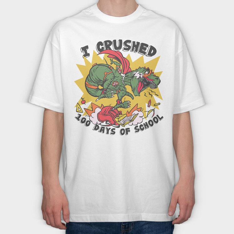 Trex School, Tricou Oversize Barbati (Unisex)