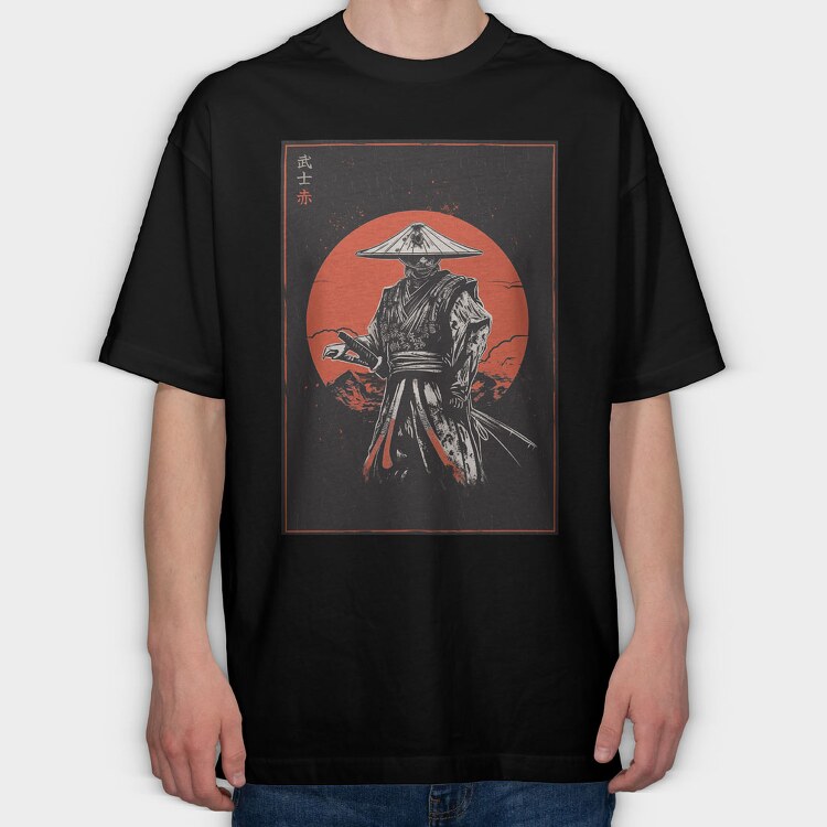 Samurai Red Sun, Tricou Oversize Barbati (Unisex)
