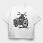 Classic Motorcycle, Tricou Oversize Barbati (Unisex)
