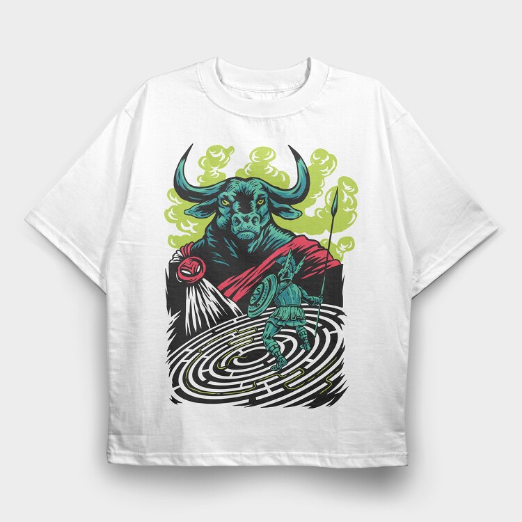 Mythology Minotauro, Tricou Oversize Barbati (Unisex)