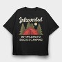 Introvert Camping, Tricou Oversize Barbati (Unisex)