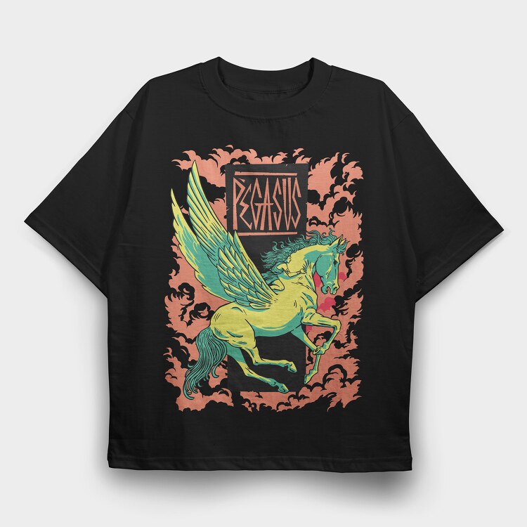 Mythology Pegasus, Tricou Oversize Barbati (Unisex)