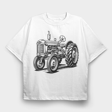 Classic Tractor, Tricou Oversize Barbati (Unisex)