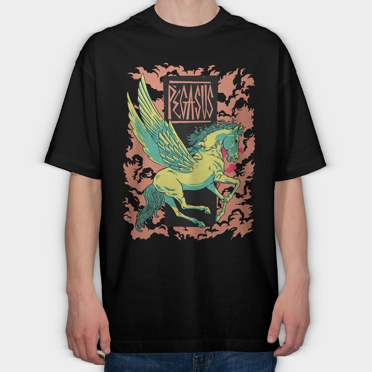 Mythology Pegasus, Tricou Oversize Barbati (Unisex)