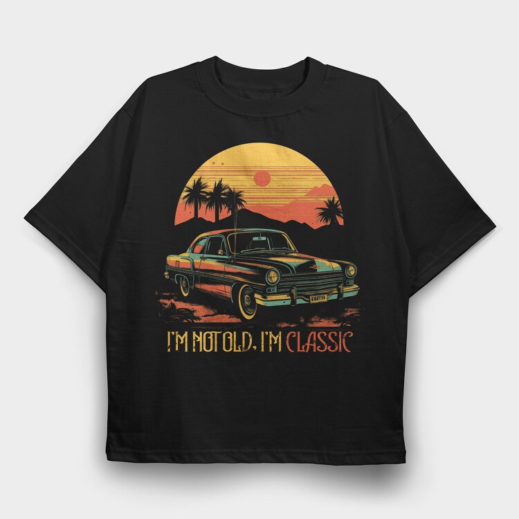 Classic Vintage Car, Tricou Oversize Barbati (Unisex)