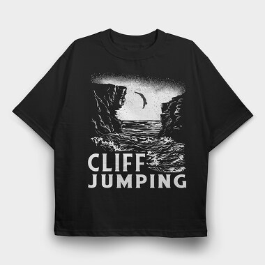 Cliff Jumping, Tricou Oversize Barbati (Unisex)