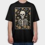 Floral Skeleton, Tricou Oversize Barbati (Unisex)