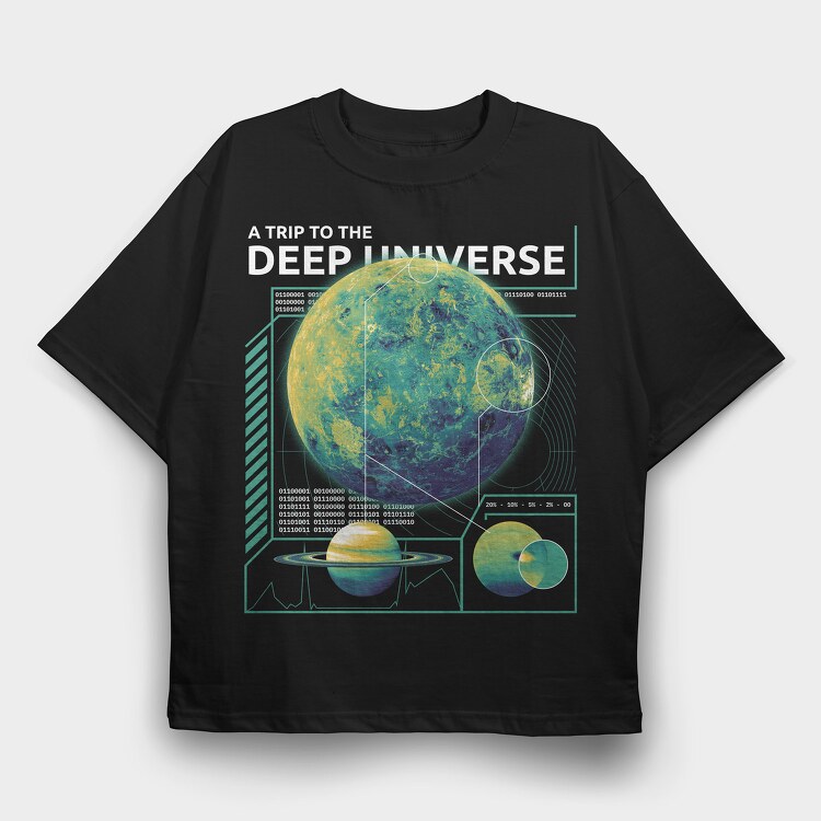 Trip to the Deep Universe, Tricou Oversize Barbati (Unisex)